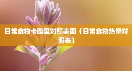 日常食物卡路里对照表图（日常食物热量对照表）
