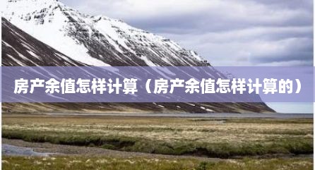 房产余值怎样计算（房产余值怎样计算的）