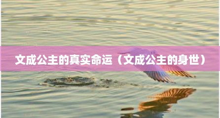 文成公主的真实命运（文成公主的身世）