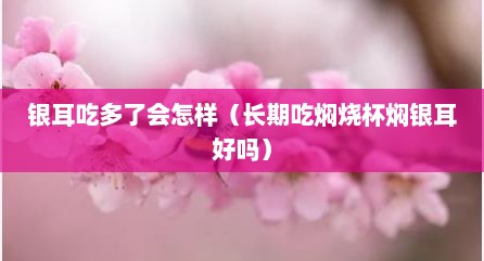 银耳吃多了会怎样（长期吃焖烧杯焖银耳好吗）