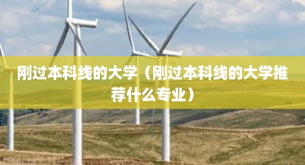 刚过本科线的大学（刚过本科线的大学推荐什么专业）