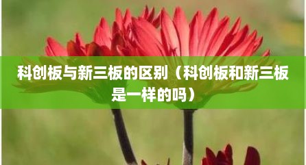 科创板与新三板的区别（科创板和新三板是一样的吗）