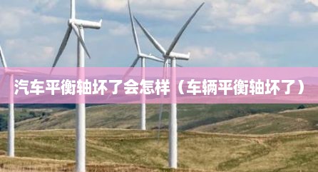 汽车平衡轴坏了会怎样（车辆平衡轴坏了）