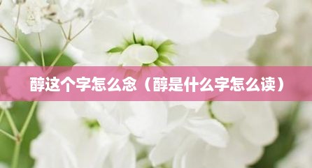 醇这个字怎么念（醇是什么字怎么读）