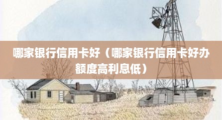 哪家银行信用卡好（哪家银行信用卡好办额度高利息低）