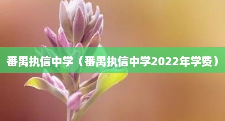 番禺执信中学（番禺执信中学2022年学费）