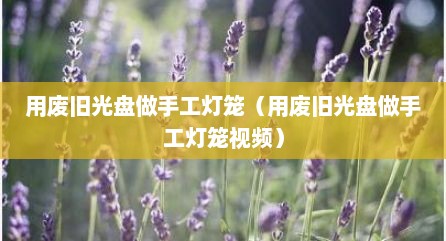 用废旧光盘做手工灯笼（用废旧光盘做手工灯笼视频）