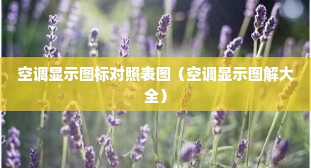 空调显示图标对照表图（空调显示图解大全）