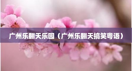 广州乐翻天乐园（广州乐翻天搞笑粤语）