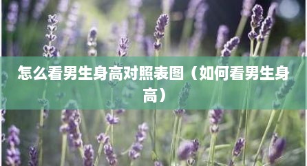 怎么看男生身高对照表图（如何看男生身高）