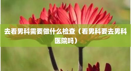 去看男科需要做什么检查（看男科要去男科医院吗）