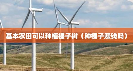 基本农田可以种植榛子树（种榛子赚钱吗）