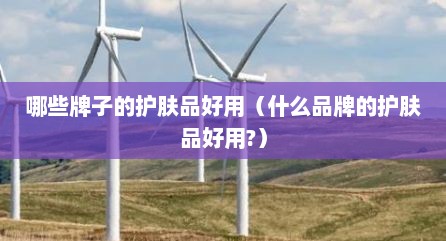 哪些牌子的护肤品好用（什么品牌的护肤品好用?）