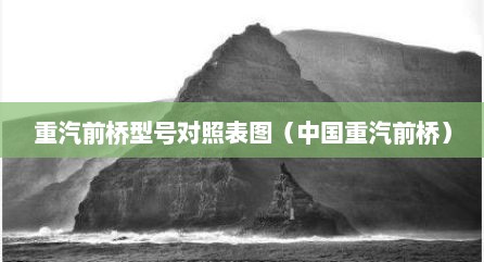 重汽前桥型号对照表图（中国重汽前桥）