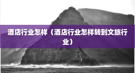 酒店行业怎样（酒店行业怎样转到文旅行业）