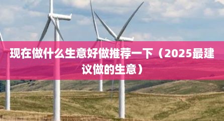 现在做什么生意好做推荐一下（2025最建议做的生意）