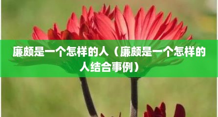 廉颇是一个怎样的人（廉颇是一个怎样的人结合事例）