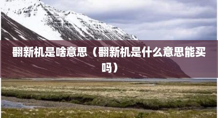 翻新机是啥意思（翻新机是什么意思能买吗）