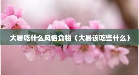 大暑吃什么风俗食物（大暑该吃些什么）