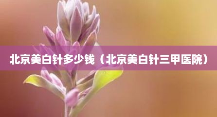 北京美白针多少钱（北京美白针三甲医院）