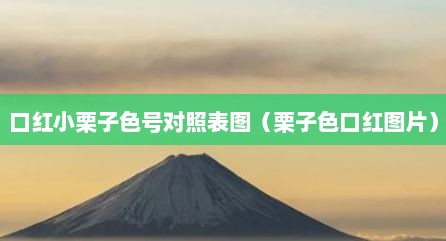 口红小栗子色号对照表图（栗子色口红图片）