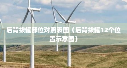 后背拔罐部位对照表图（后背拔罐12个位置示意图）