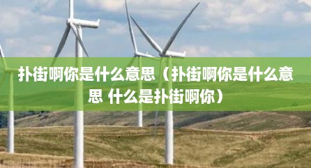 扑街啊你是什么意思（扑街啊你是什么意思 什么是扑街啊你）