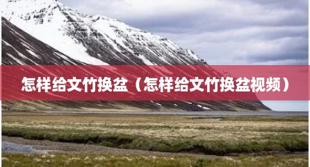 怎样给文竹换盆（怎样给文竹换盆视频）