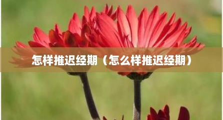 怎样推迟经期（怎么样推迟经期）
