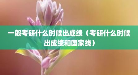 一般考研什么时候出成绩（考研什么时候出成绩和国家线）