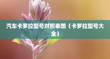 汽车卡罗拉型号对照表图（卡罗拉型号大全）