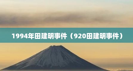 1994年田建明事件（920田建明事件）