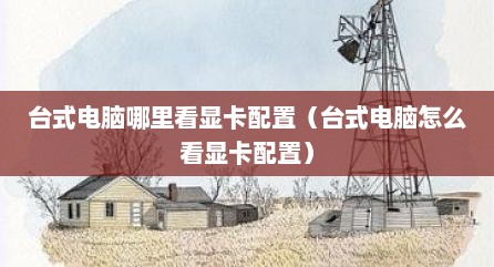 台式电脑哪里看显卡配置（台式电脑怎么看显卡配置）