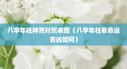八字年柱神煞对照表图（八字年柱看命运吉凶如何）