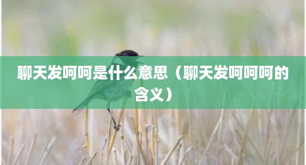 聊天发呵呵是什么意思（聊天发呵呵呵的含义）