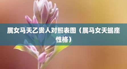 属女马天乙贵人对照表图（属马女天蝎座性格）