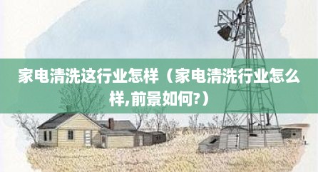 家电清洗这行业怎样（家电清洗行业怎么样,前景如何?）