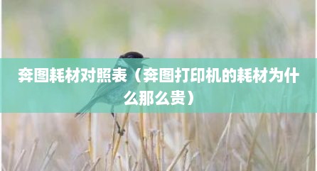 奔图耗材对照表（奔图打印机的耗材为什么那么贵）