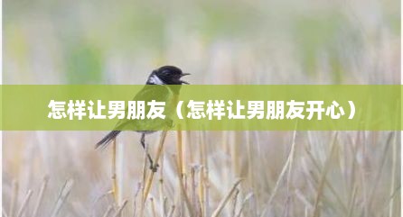 怎样让男朋友（怎样让男朋友开心）