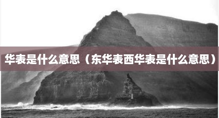 华表是什么意思（东华表西华表是什么意思）