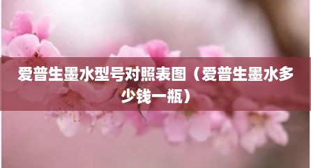 爱普生墨水型号对照表图（爱普生墨水多少钱一瓶）