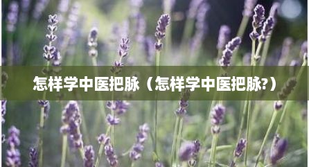 怎样学中医把脉（怎样学中医把脉?）