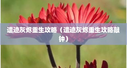 遗迹灰烬重生攻略（遗迹灰烬重生攻略敲钟）