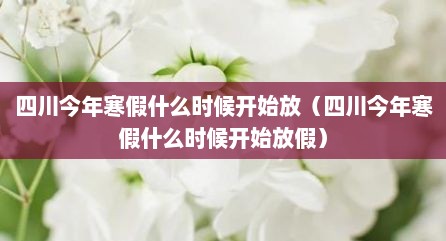 四川今年寒假什么时候开始放（四川今年寒假什么时候开始放假）
