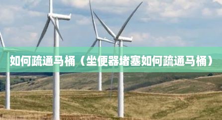 如何疏通马桶（坐便器堵塞如何疏通马桶）
