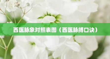 西医脉象对照表图（西医脉搏口诀）