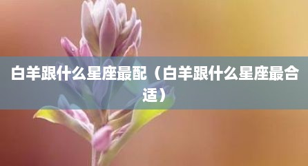 白羊跟什么星座最配（白羊跟什么星座最合适）
