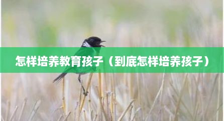 怎样培养教育孩子（到底怎样培养孩子）