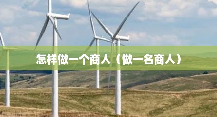 怎样做一个商人（做一名商人）