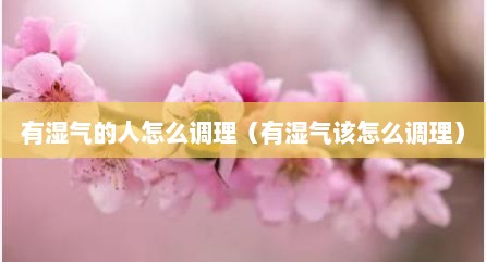 有湿气的人怎么调理（有湿气该怎么调理）